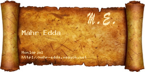 Mahr Edda névjegykártya